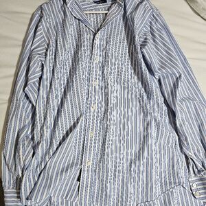 Men's Blue Striped Burberry Shirt